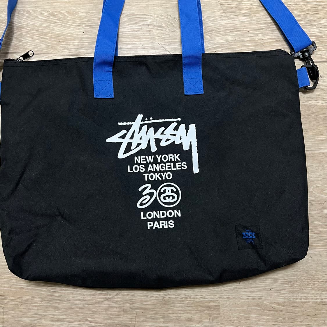 스투시 일본 무크지 잡지 부록 토트백 크로스백 [블랙/블루] 상품이미지2