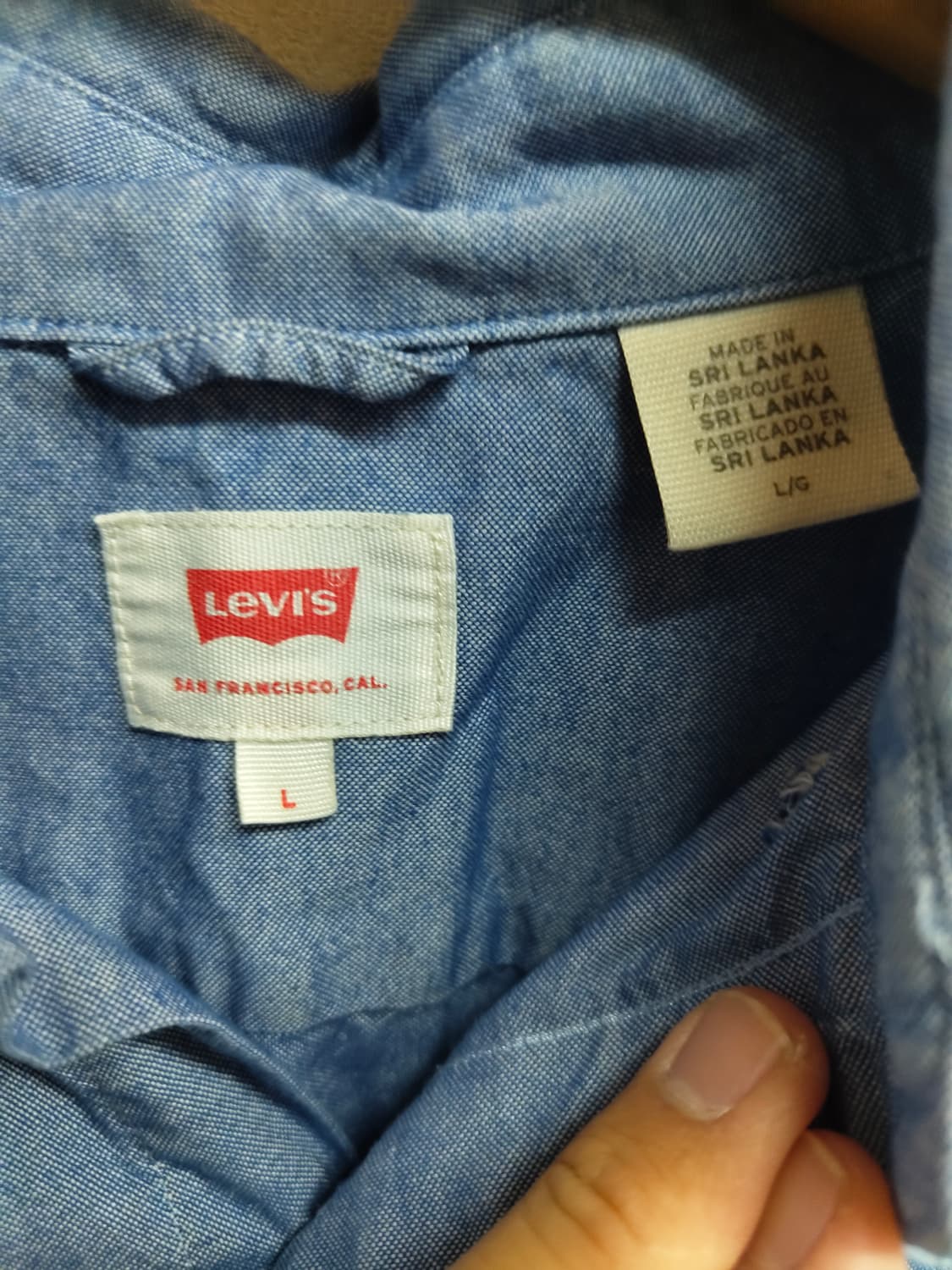 L) 리바이스 화이트탭 블루 셔츠 팝니다 상품이미지4