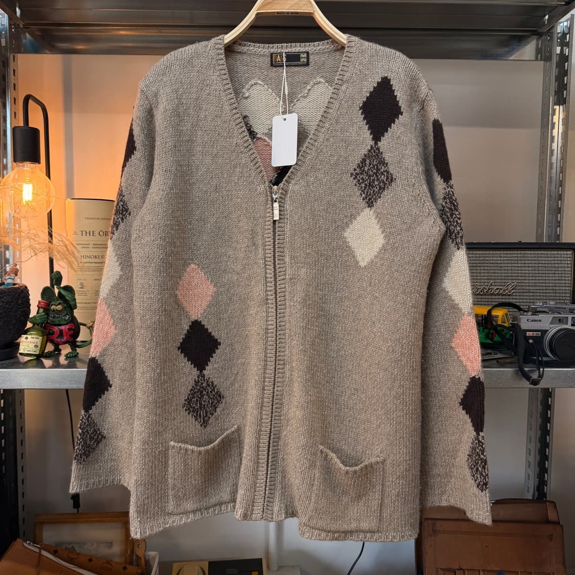 닥스 아가일 패턴 집업 가디건 일본생산 상품이미지1