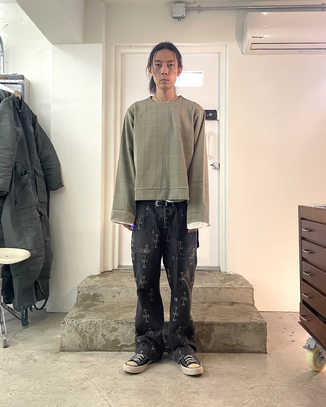 선씨 Sunsea 18AW Polyys 헤링본 트위드 풀오버 3 상품이미지10