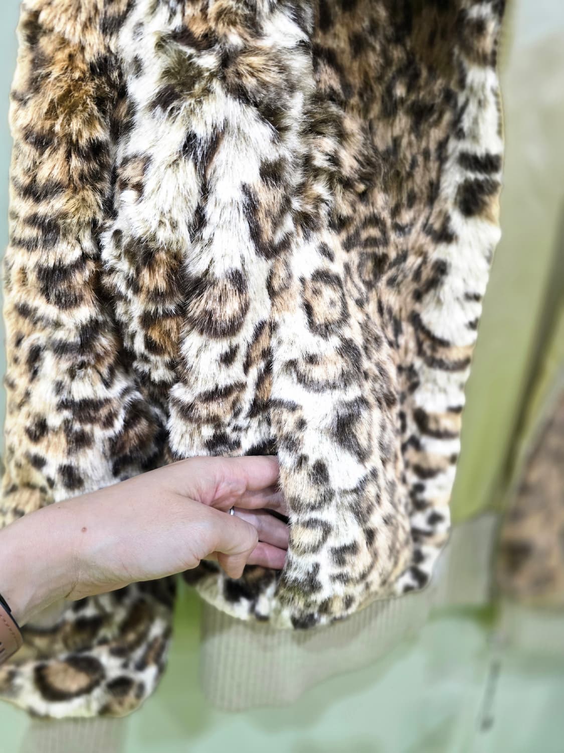 레오파드 퍼 숏 자켓 일본 빈티지 상품이미지5