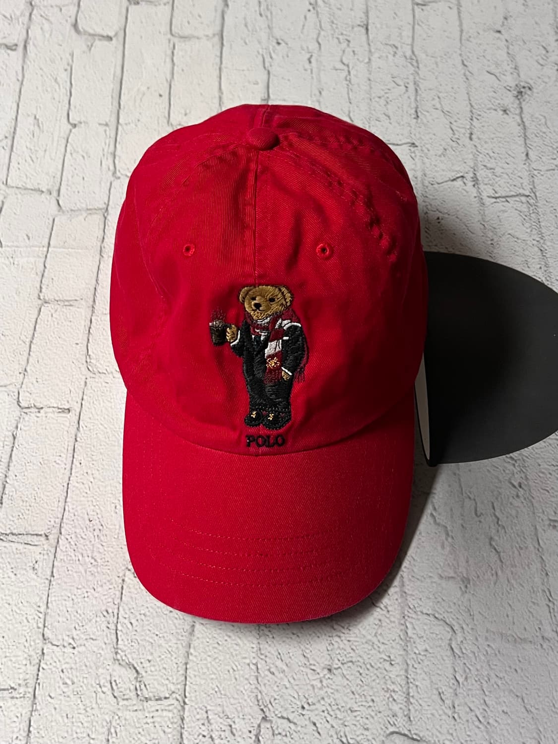 90s vintage 폴로 랄프로렌 곰돌이 빈티지 모자 네이비 레드 상품이미지3