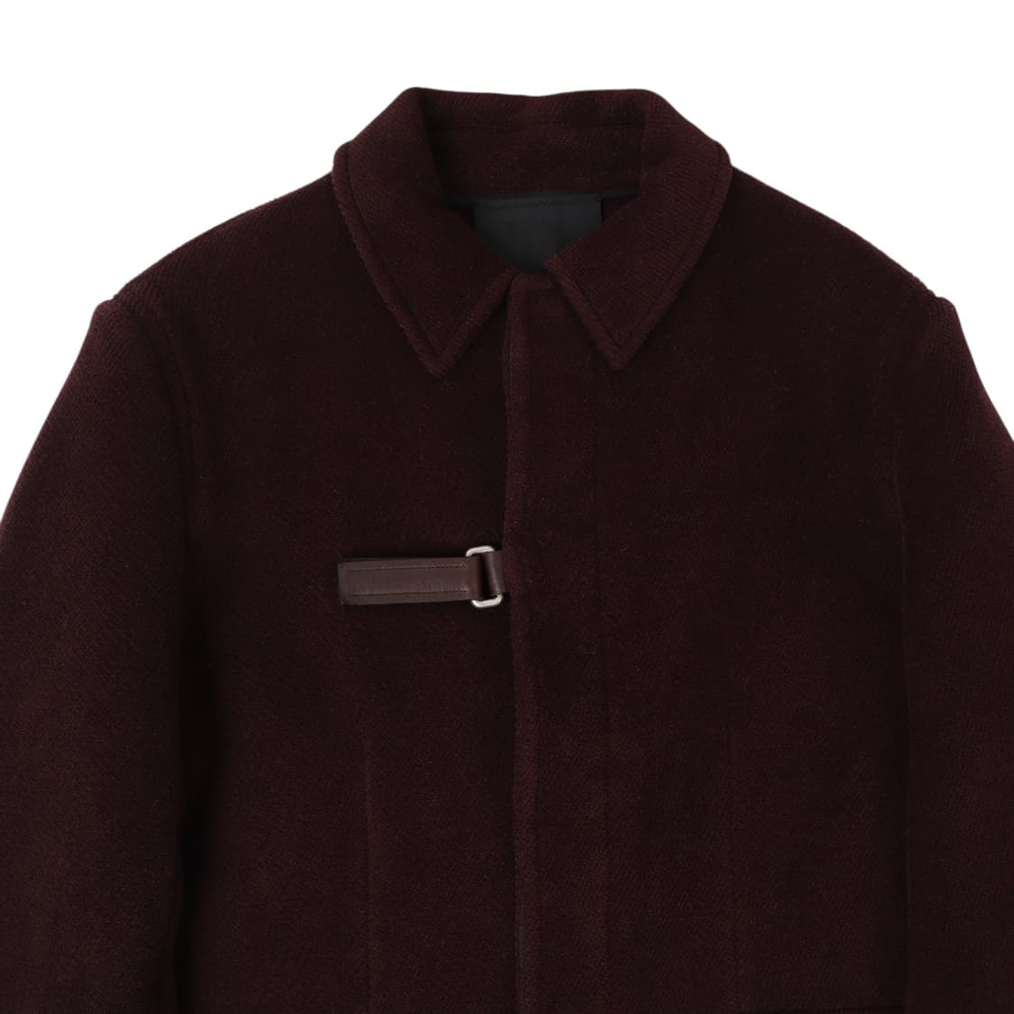 프라다 다크브라운 레더 스트랩 빅포켓 버진울 싱글 코트 상품이미지2