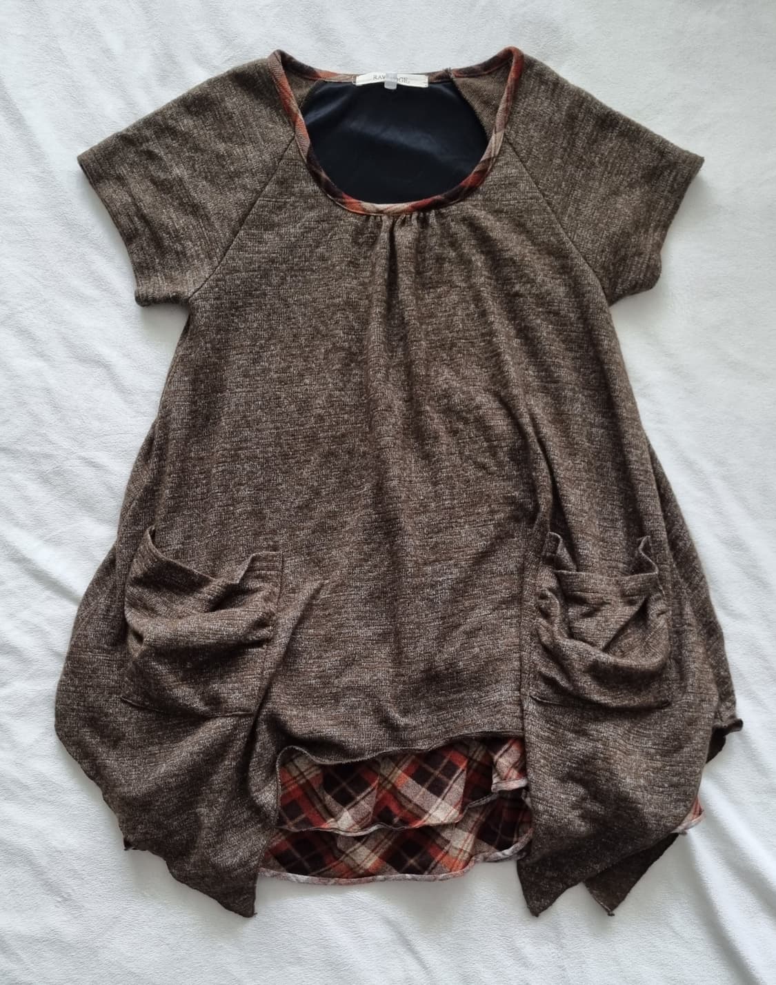 빈티지 모리걸 하구미 체크 레이어드 탑 상품이미지1