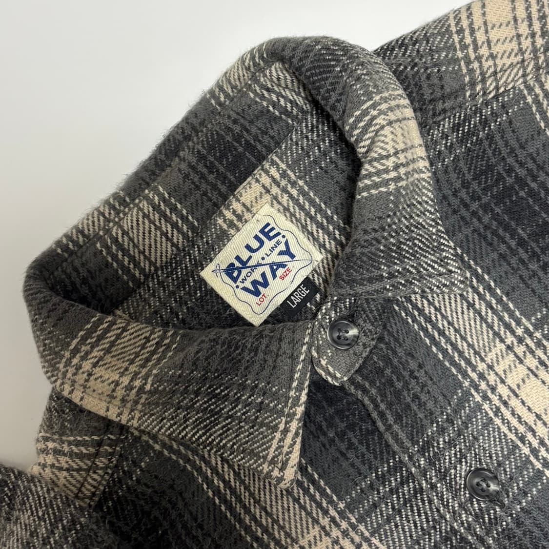 BLUE WAY 옴브레 체크 헤비 플란넬 셔츠 상품이미지3