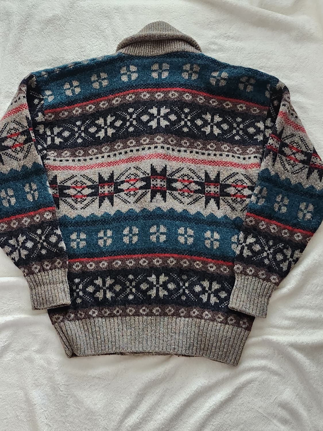 Eskimo 숄카라 패턴 가디건 L 상품이미지3