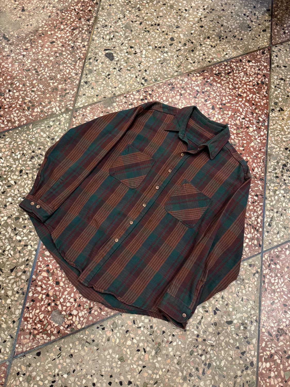 90s 코튼 플란넬 셔츠 (XL) 상품이미지2