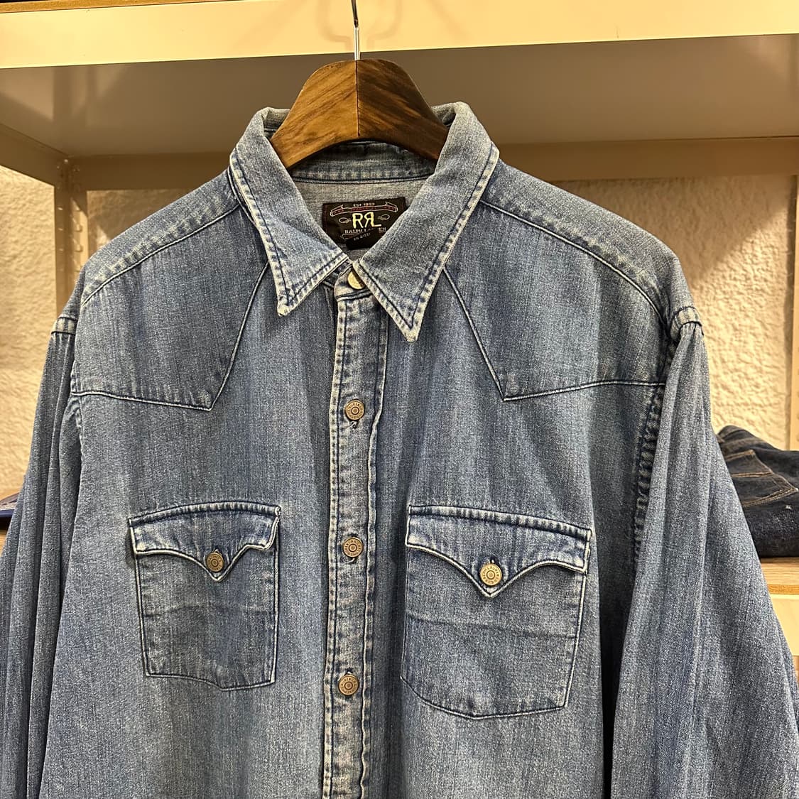 90s USA 더블알엘 RRL 데님 셔츠 상품이미지2