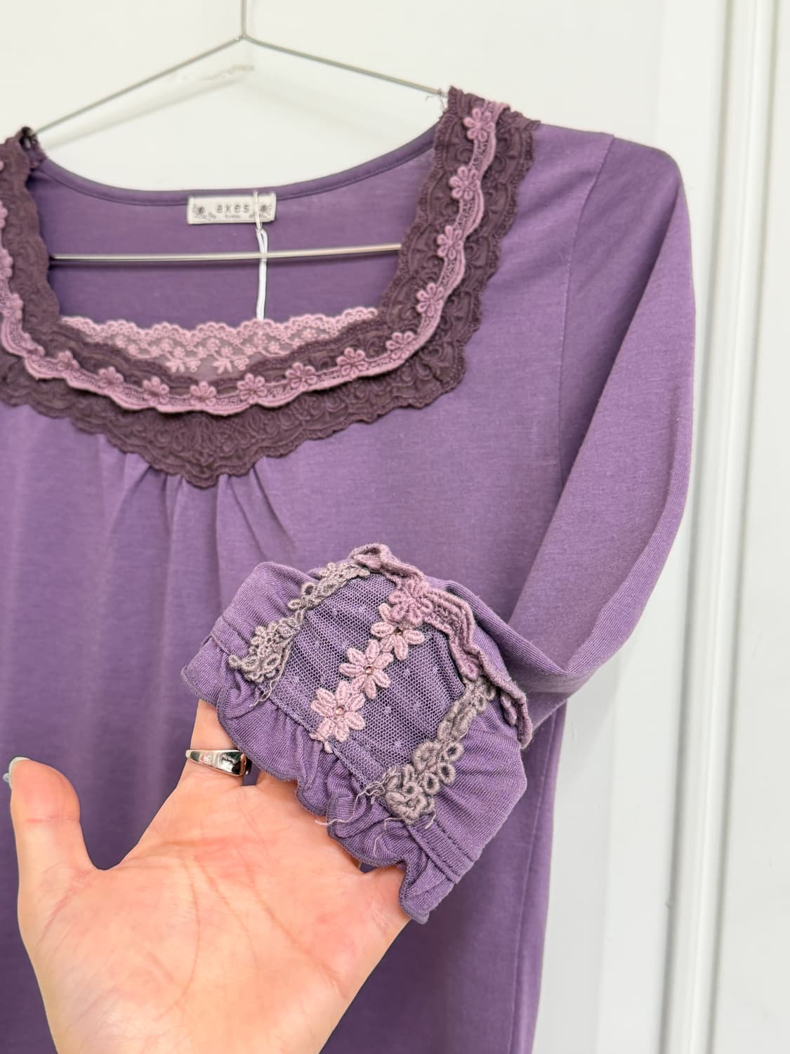 엑시즈팜 엔틱 레이스 7부티셔츠 상품이미지4