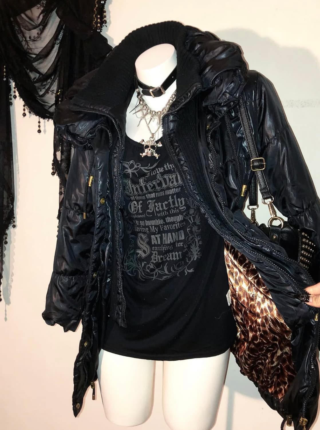 초희귀매물 세실맥비 경량패딩 00s Cecil Mcbee 오네갸루 호피 상품이미지4