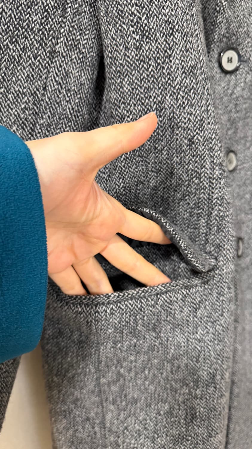 앤더슨벨 액셀슨 헤링본 울 싱글 남성 코트 L 기본템으로 활용도 좋아요 상품이미지4