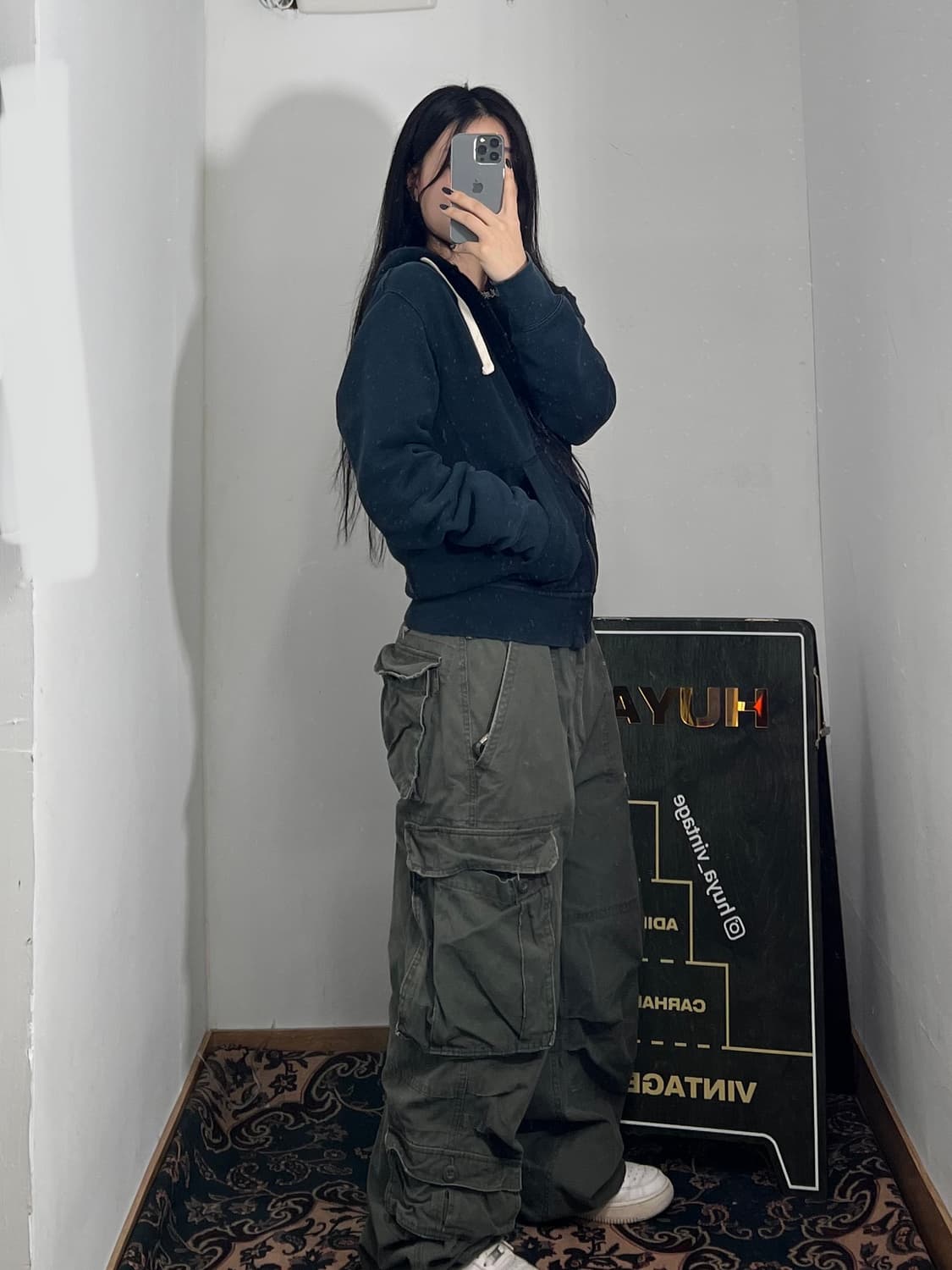 폴로 네이비 후드집업 S 상품이미지5