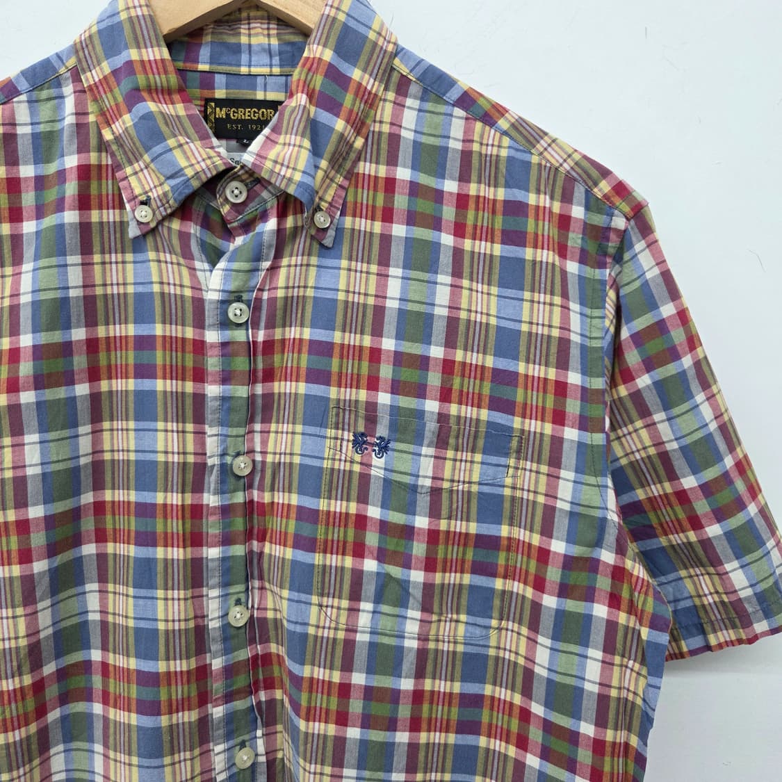 맥그리거 체크 반팔 셔츠 여L 상품이미지3