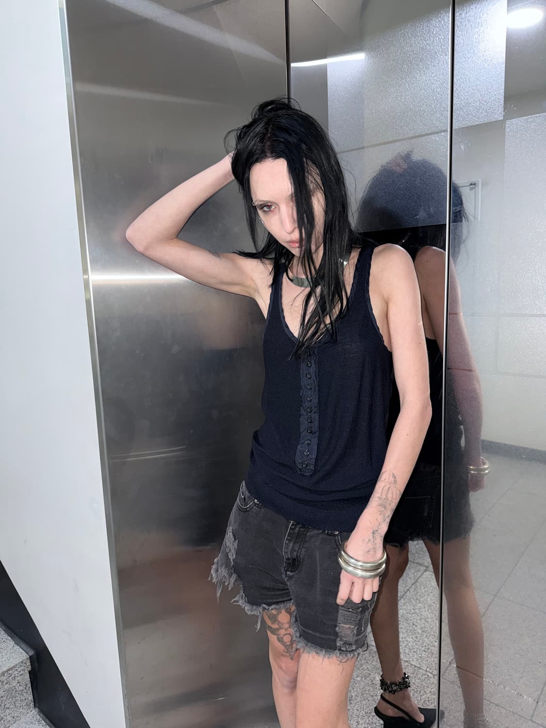 destroyed denim shorts 상품이미지3