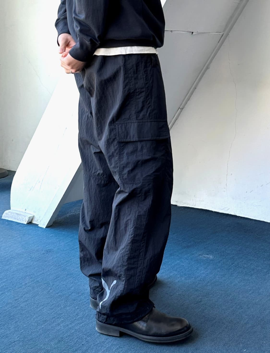 Washed nylon design cargo pants 상품이미지9