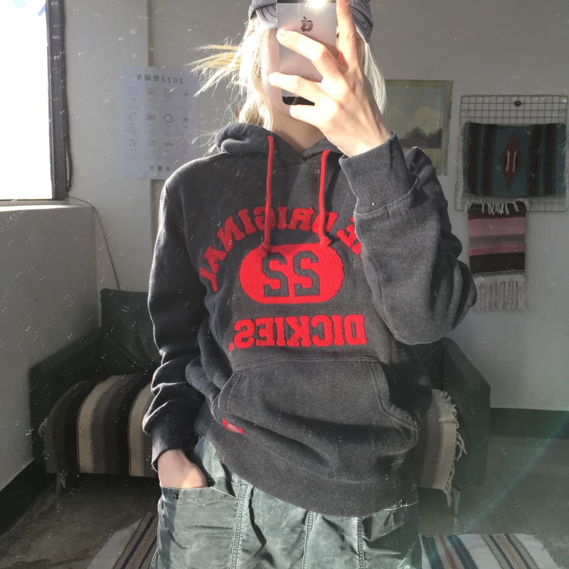 투티/0220 디키즈 스포티 그레이 후드티 패치 로고 상품이미지1