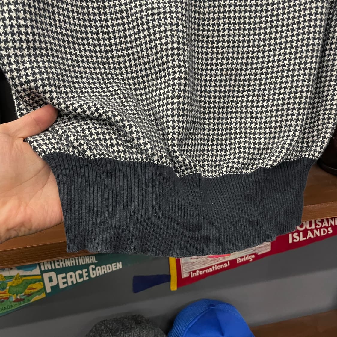 90s 폴로 랄프로렌 하운드 투스 패턴 브이넥 니트 베스트 상품이미지6