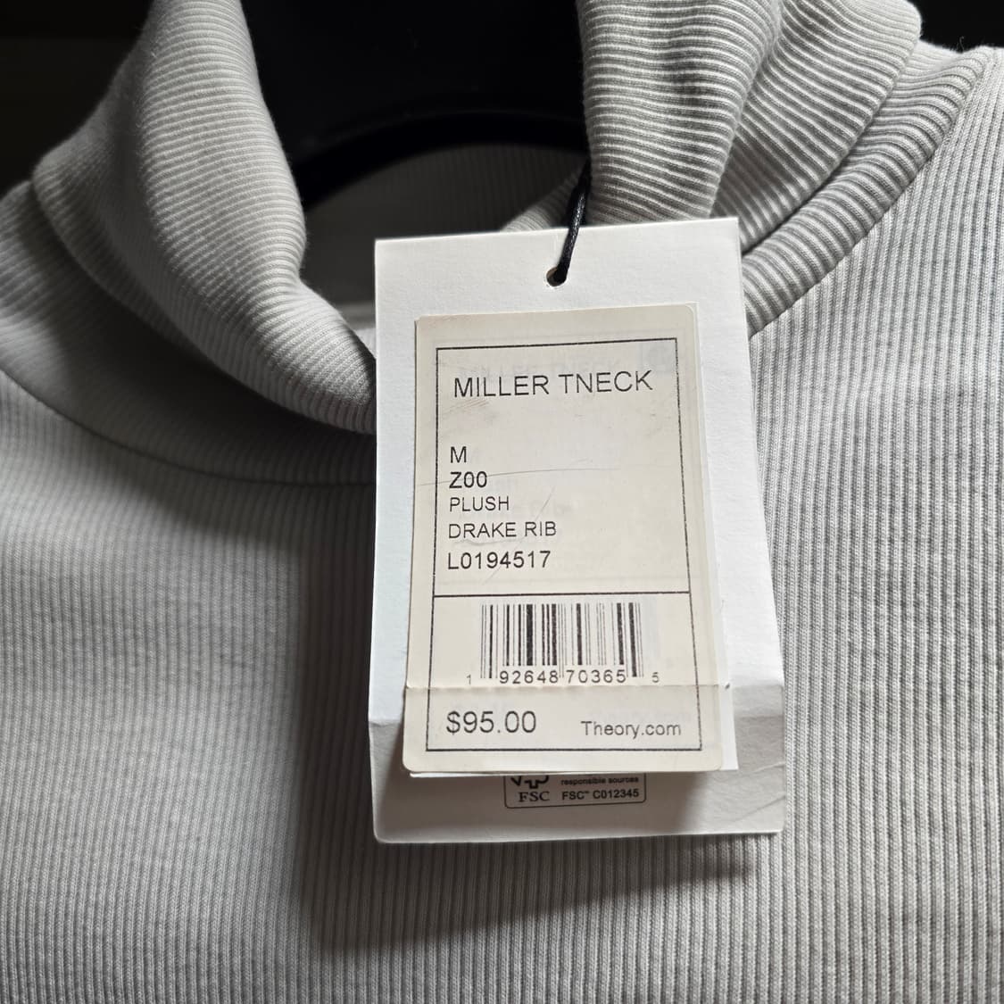 띠어리 피마코튼 터틀넥 M 상품이미지3