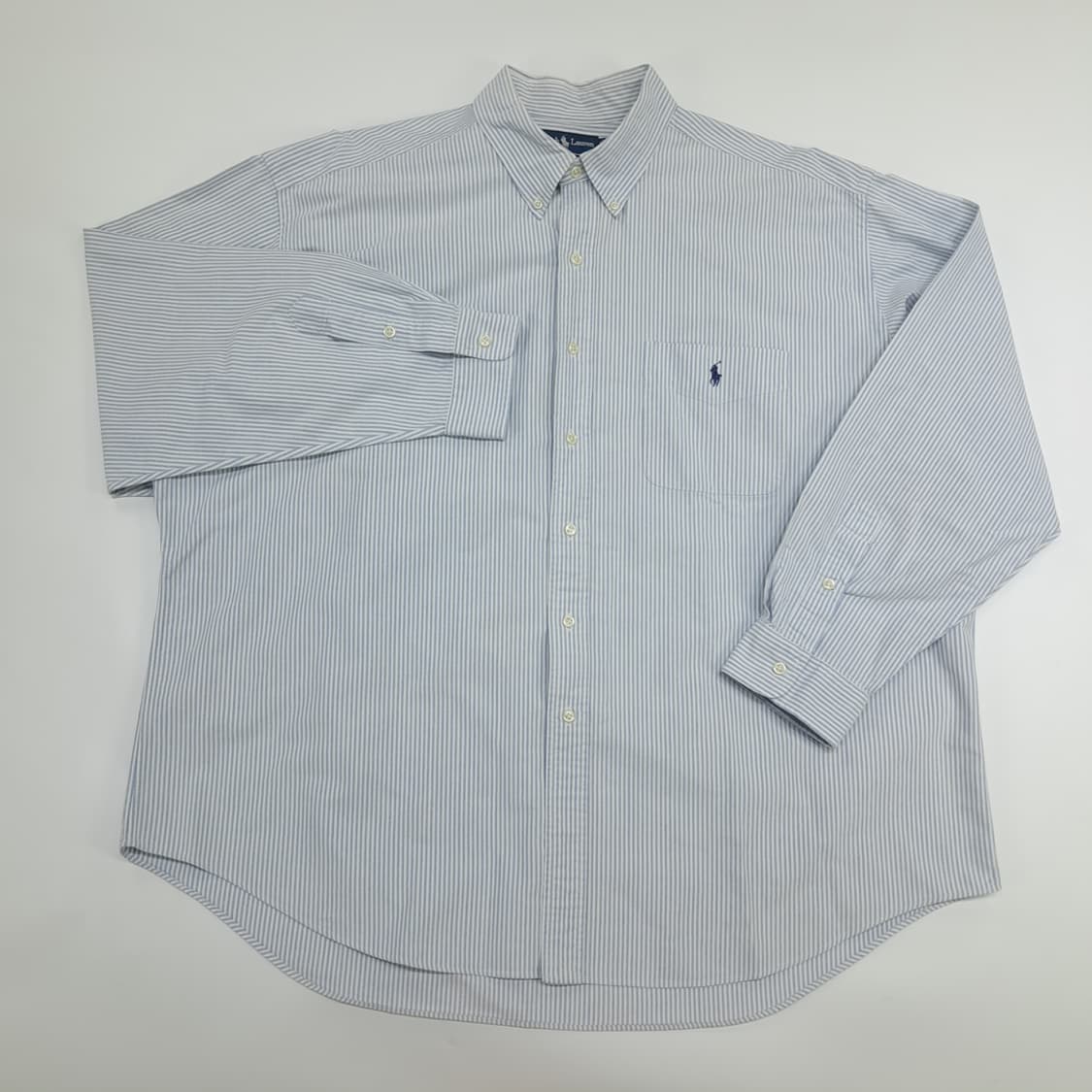Co742 2XL 폴로 랄프로렌 빅셔츠 클래식블루 스트라이프 긴팔 셔츠 상품이미지2