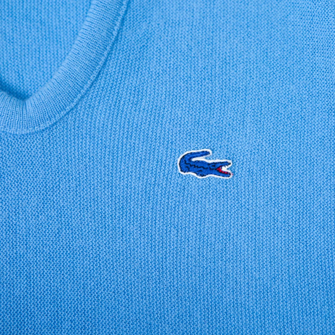 80s IZOD 라코스테 V 넥 니트 스카이 블루 상품이미지3