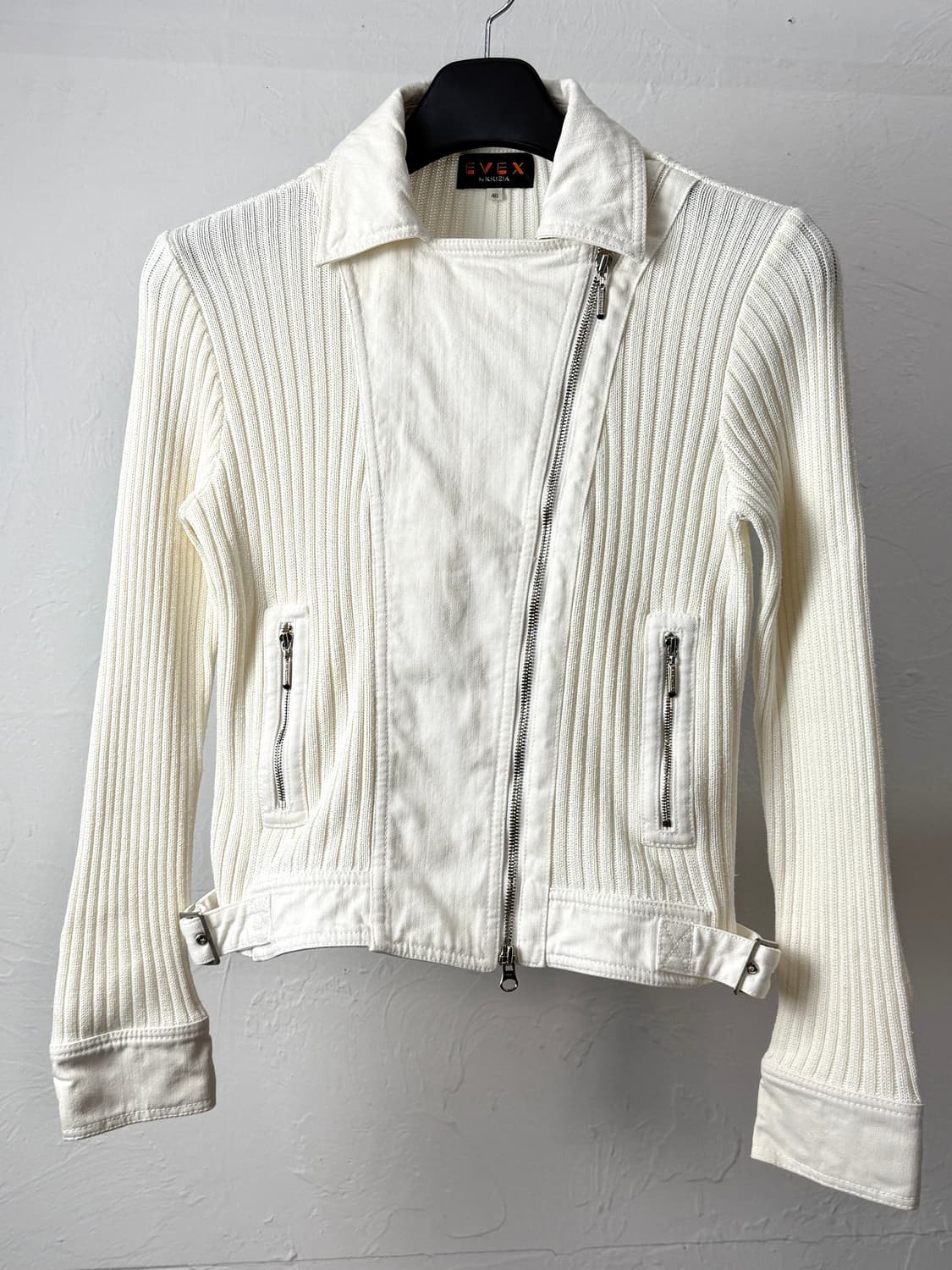 Evex 비대칭 투웨이 니트 자켓 상품이미지2