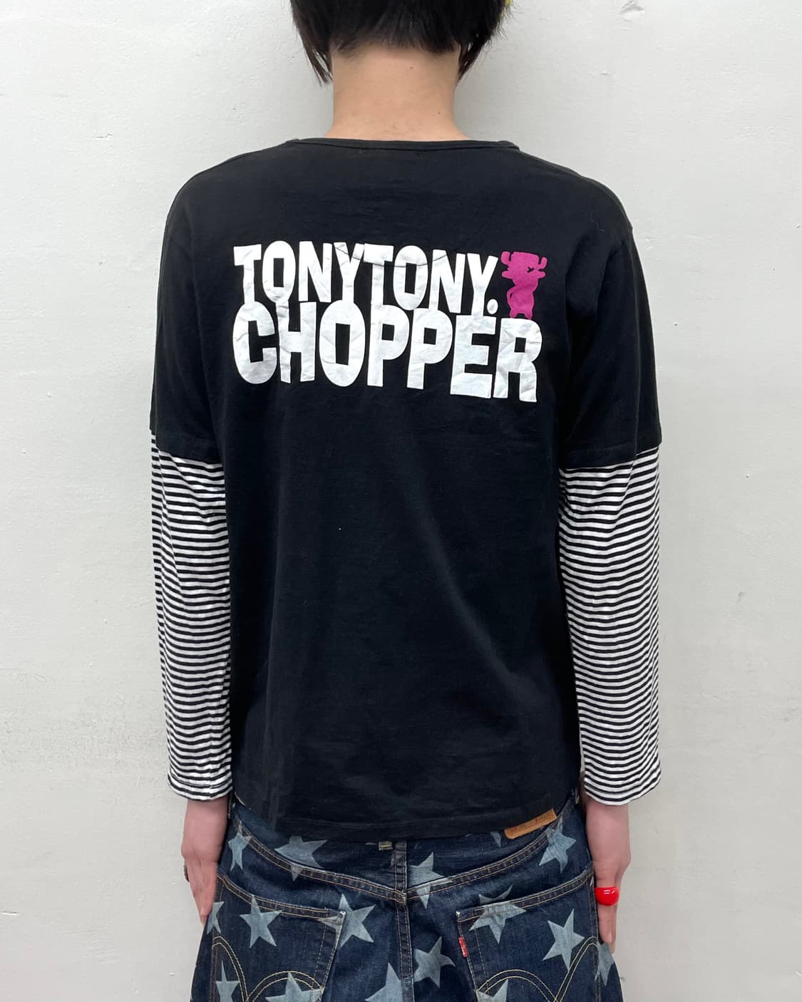 Chopa lettering striped layered sleeves 상품이미지2