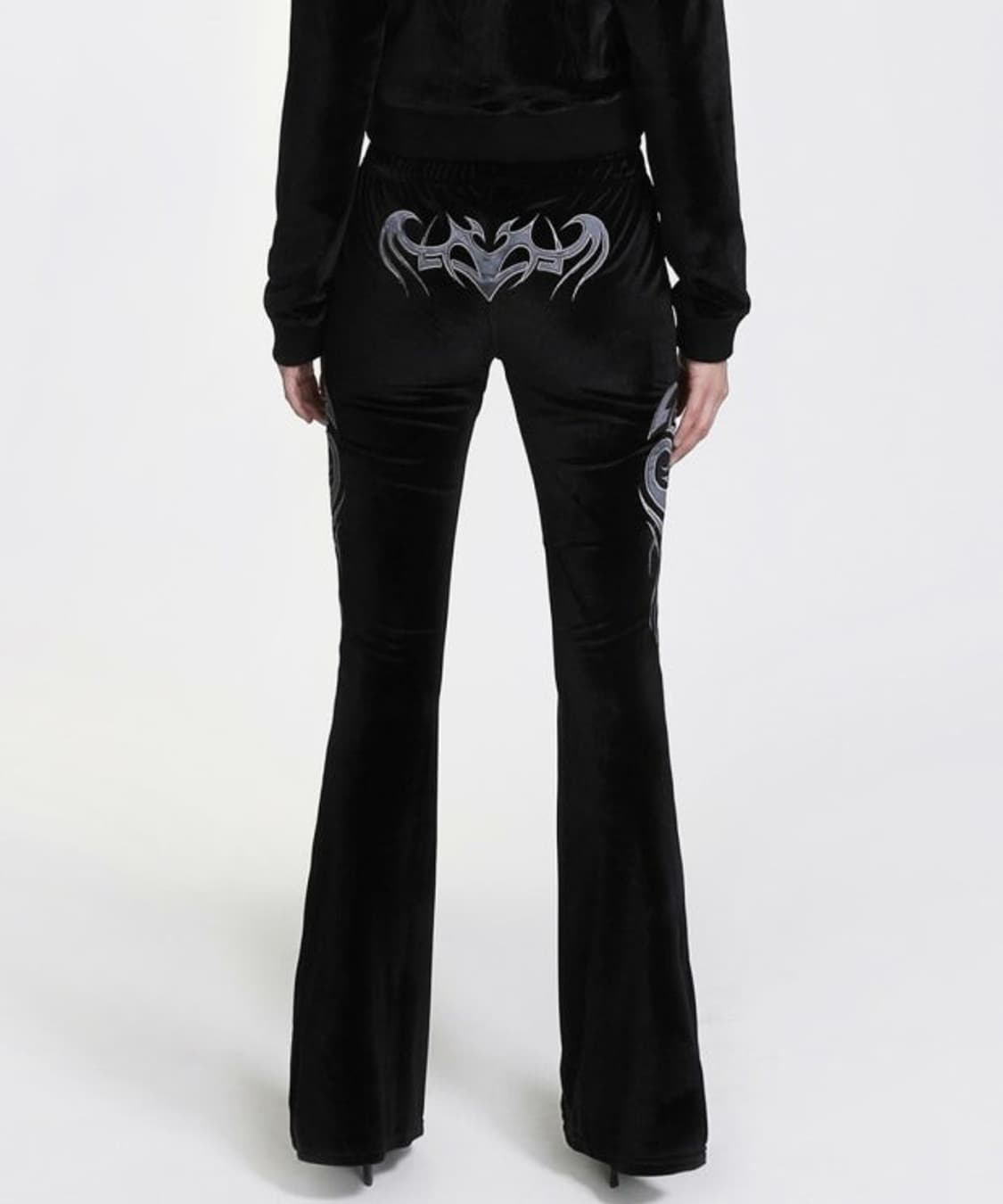 배드블러드 트라이벌 로고 벨벳 붓컷 팬츠 상품이미지3