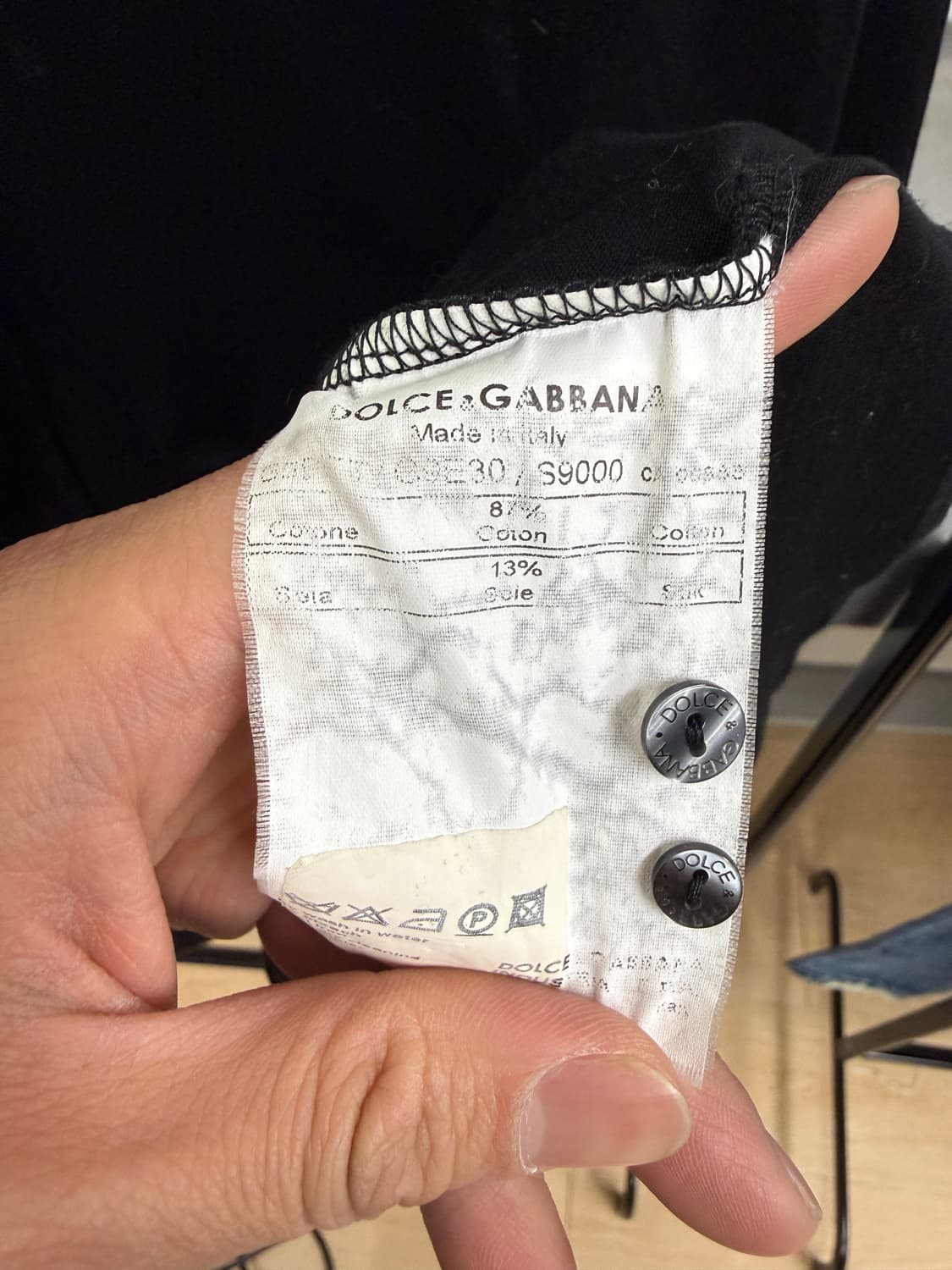 D&G 블랙 코튼 실크 혼방 셔츠 상품이미지5