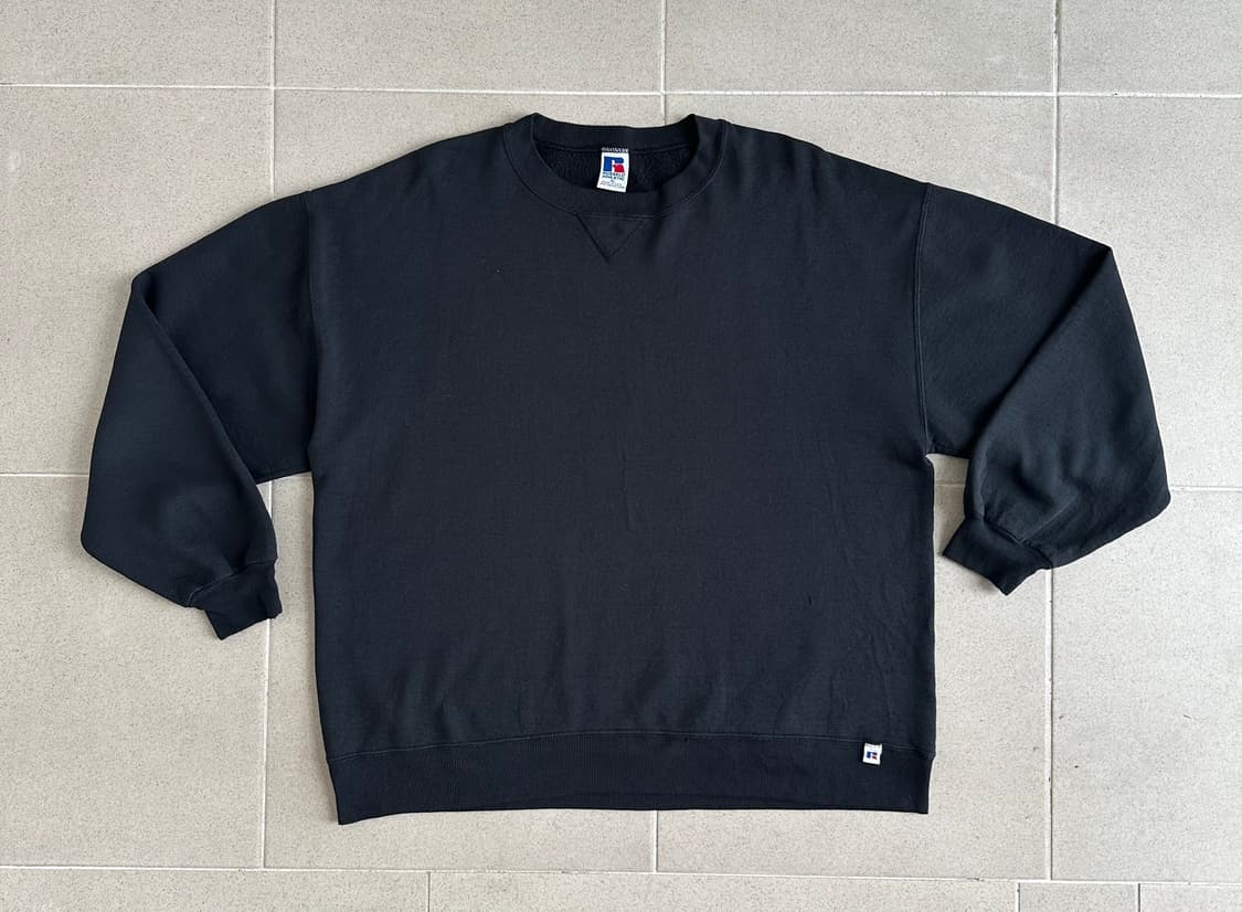 90s 빈티지 러셀 스웻셔츠 블랙 XL USA 상품이미지1