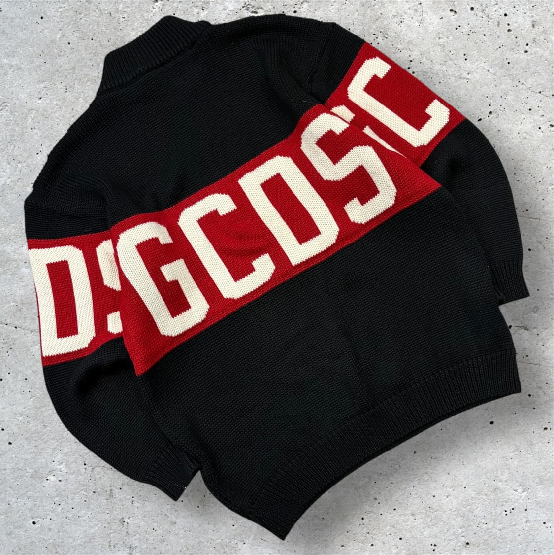 [L] GCDS 블랙/레드 로고 니트 스웨터 B579 상품이미지2