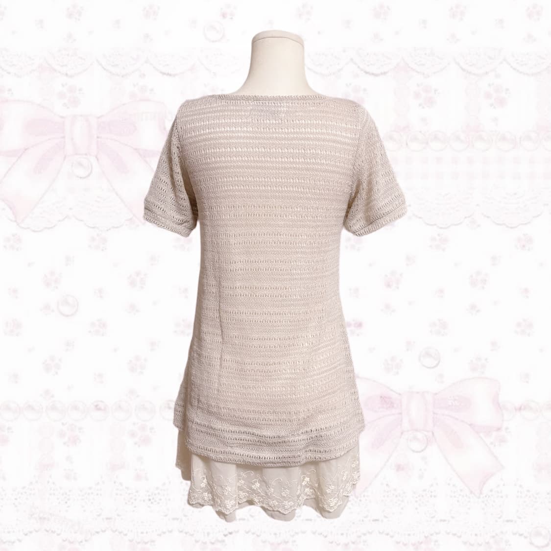 라떼갸루 핀터깔 은사 글리터 포인트 레이스 레이어드 포인트 유넥 원피스 상품이미지3