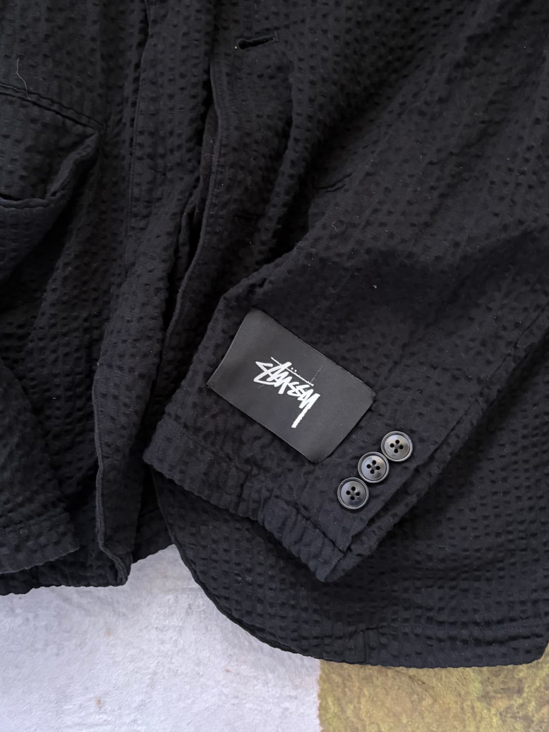 스투시 시어서커 스포츠 자켓 블레이저 블랙 상품이미지2