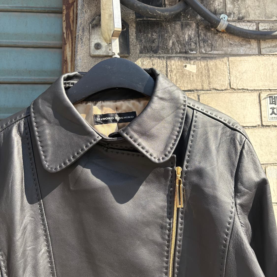 히로코 코시노 양가죽 라이더 자켓 상품이미지5