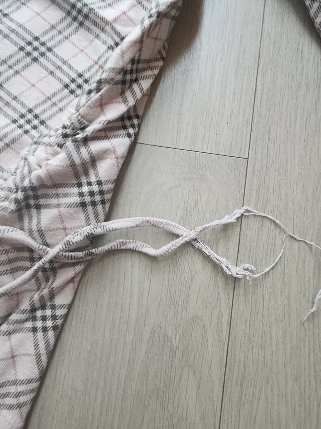 버버리 블루라벨 핑크 노바 체크 7부 오프숄더 티셔츠 상품이미지3