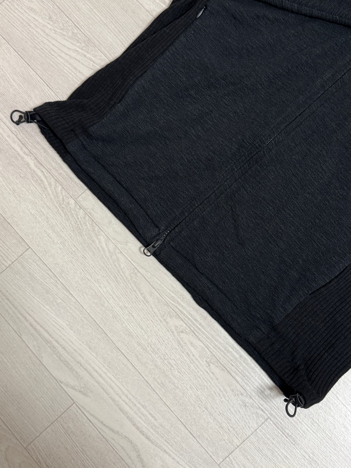 999휴머니티 슬럽 울 후디드 집업 블랙 1 상품이미지5