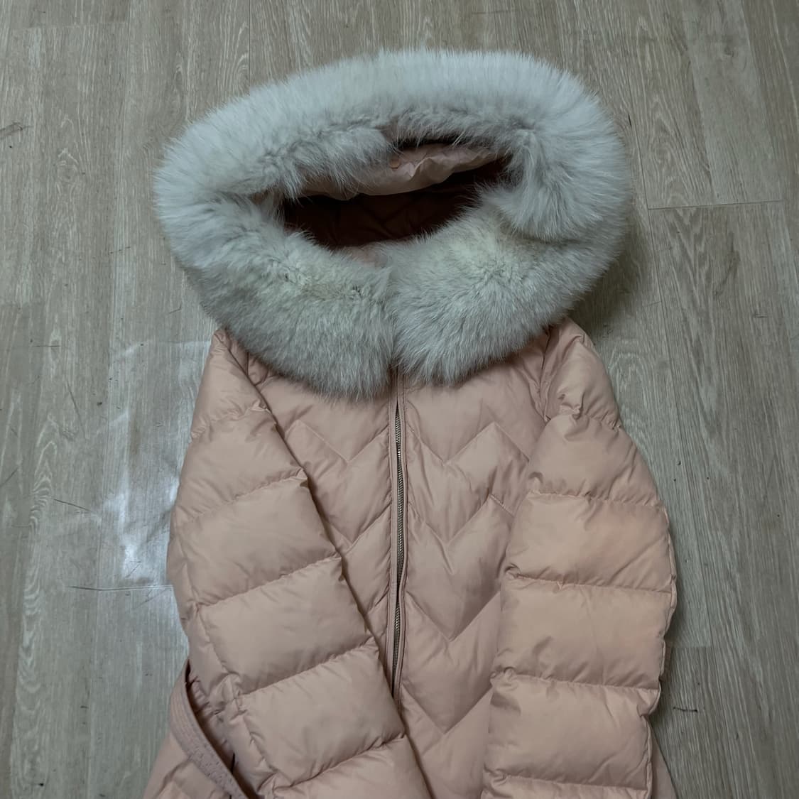 듀엘 여성 덕다운 폭스퍼 트렌치 롱패딩 66  상품이미지2