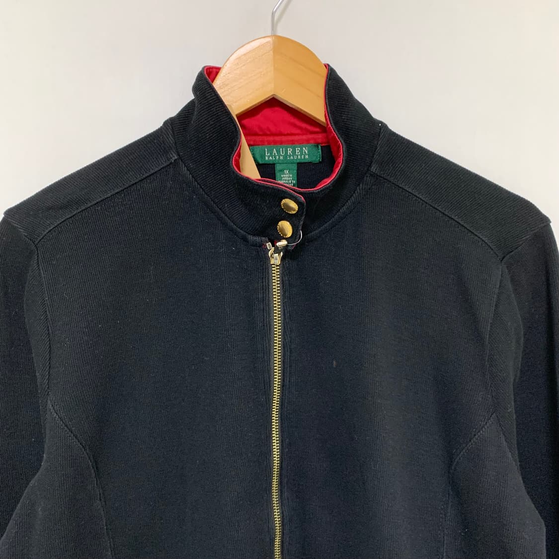 로렌 랄프로렌 빈티지 블랙 집업 져지 가디건 여성 L-XL 상품이미지3