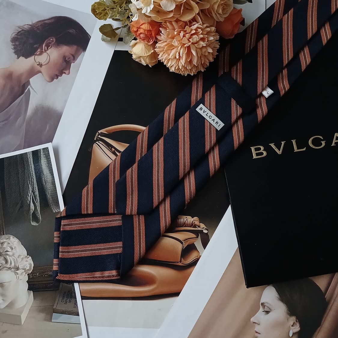 불가리 실크&캐시미어 세븐폴드 넥타이 9.7cm A+등급 A19148
 상품이미지4