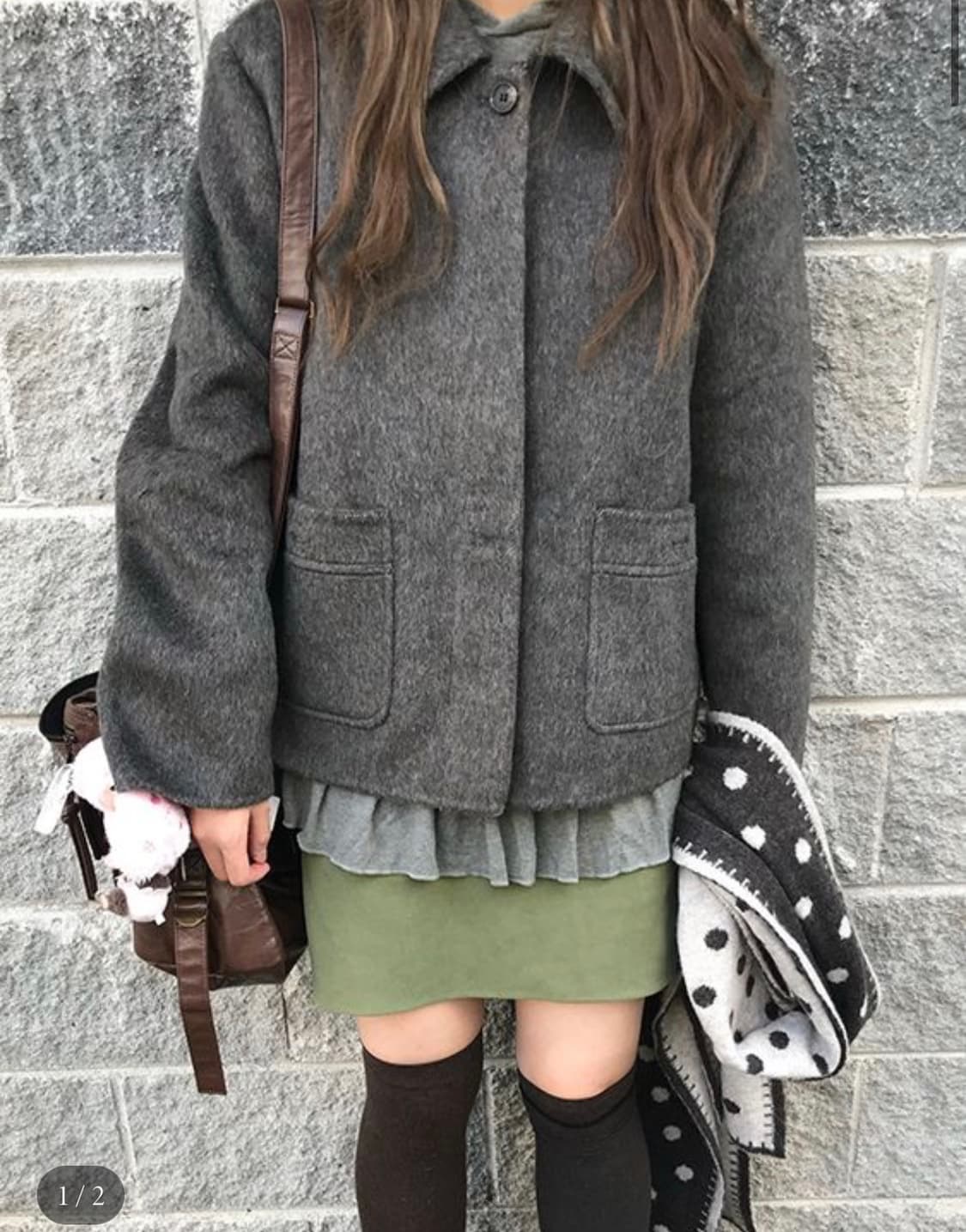 seezul 시즐 씨즐 아몬 핸드메이드 울코트 브라운 상품이미지1