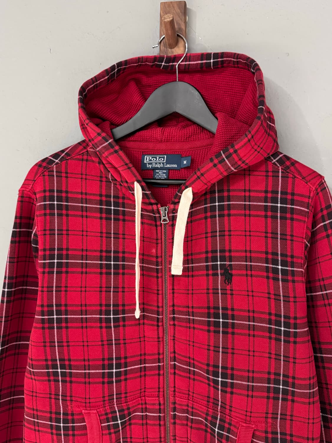 폴로랄프로렌 레드 타탄체크 후드집업  상품이미지2