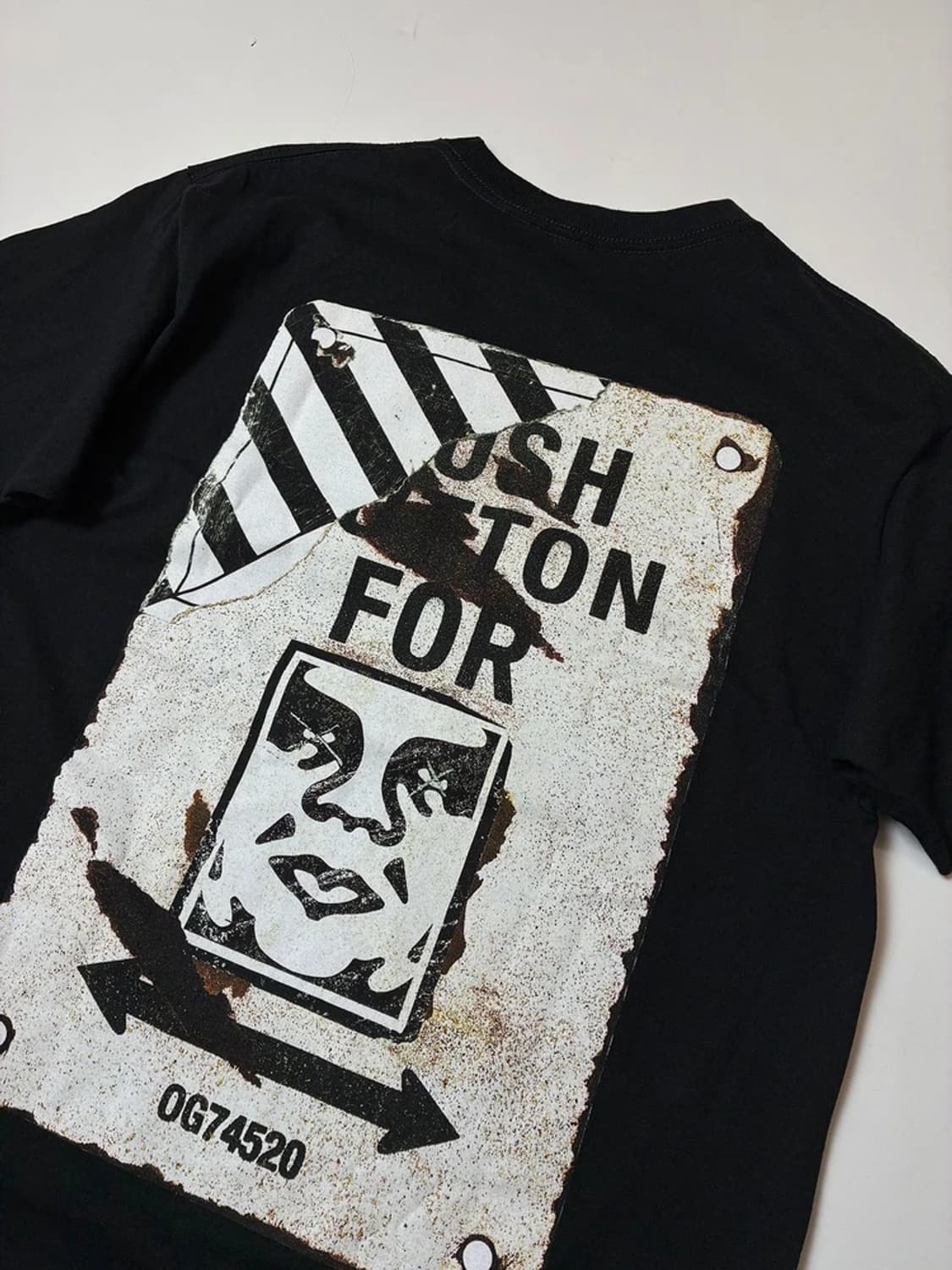 오베이 크로스워크 사인 코튼 반팔 티셔츠 PN9607 상품이미지2