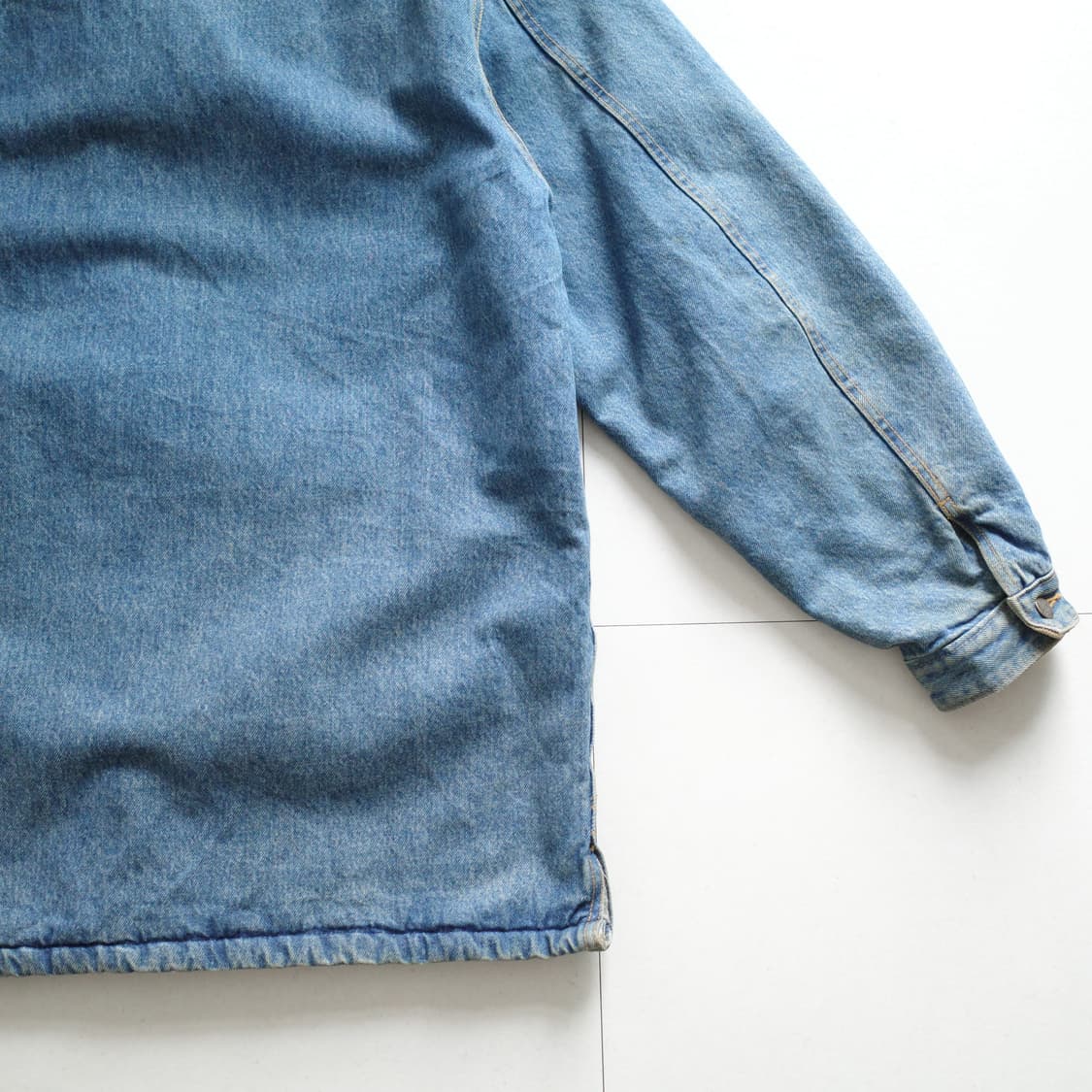 80s Lee 리 라이더 쉐르파 코듀로이 카라 렌치 데님자켓 M 상품이미지9