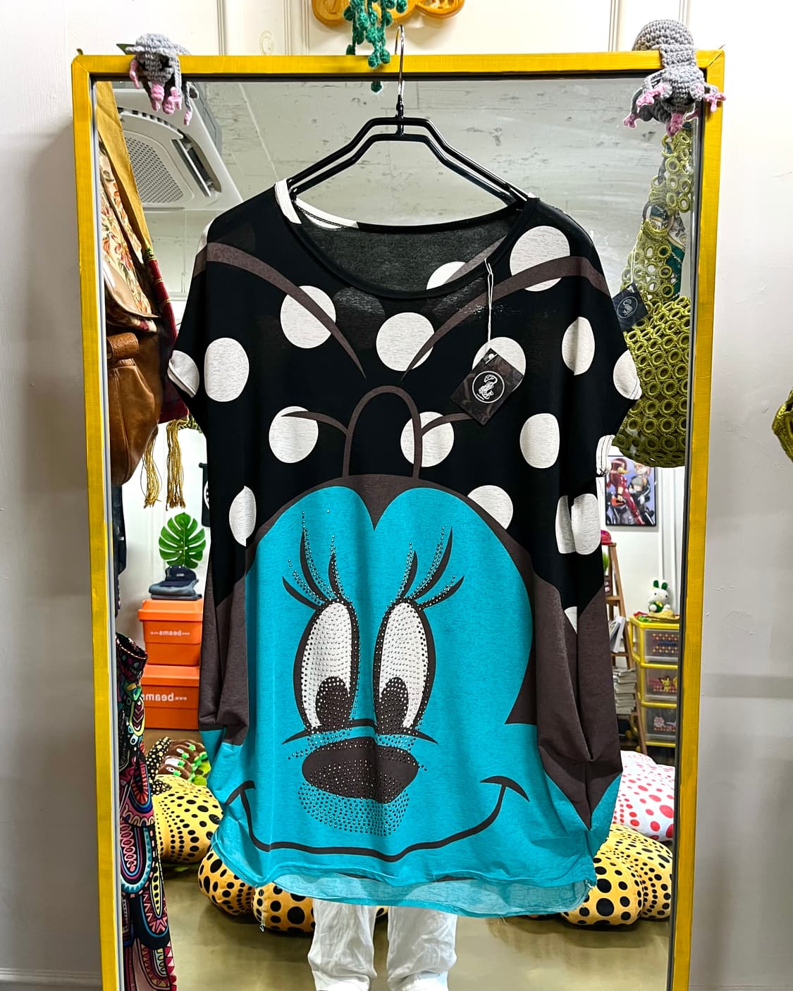 JPN Vintage Mini Mouse Face Dolman Top 상품이미지3