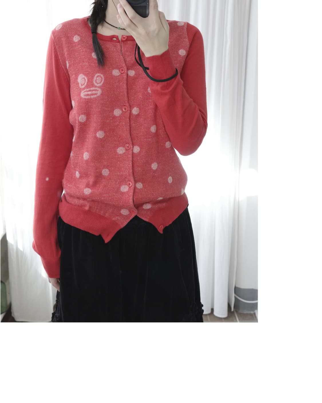 Ne net red imozi cargigan  상품이미지4