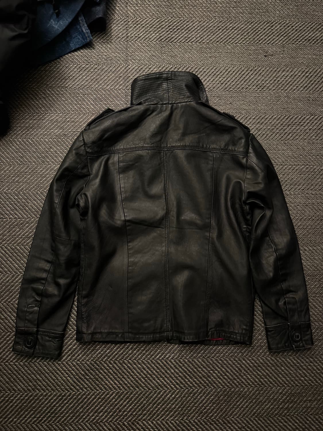 슈퍼드라이 베컴 더블 카라 가죽자켓 s 상품이미지3