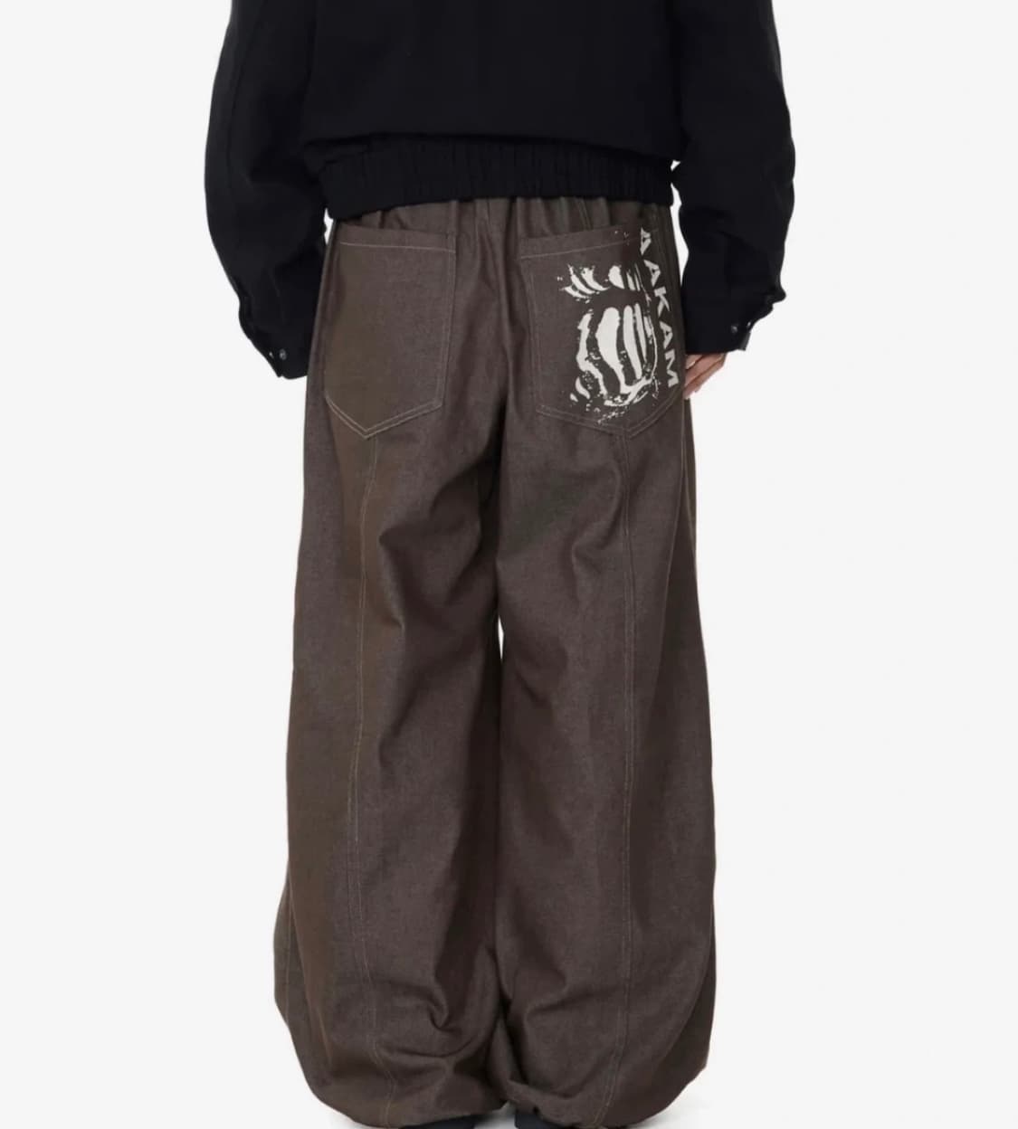 아캄 Knee Pin-tuck Printed Denim Pants (Br 상품이미지1