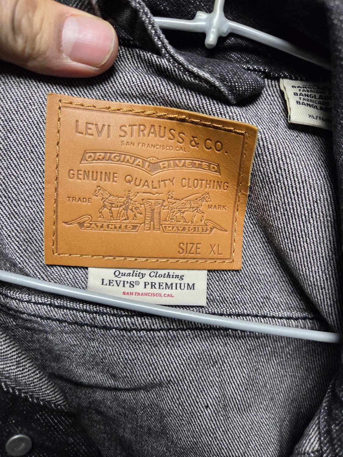 리바이스 프리미엄 데님자켓 타입1 흑청  XL(105) 상품이미지3