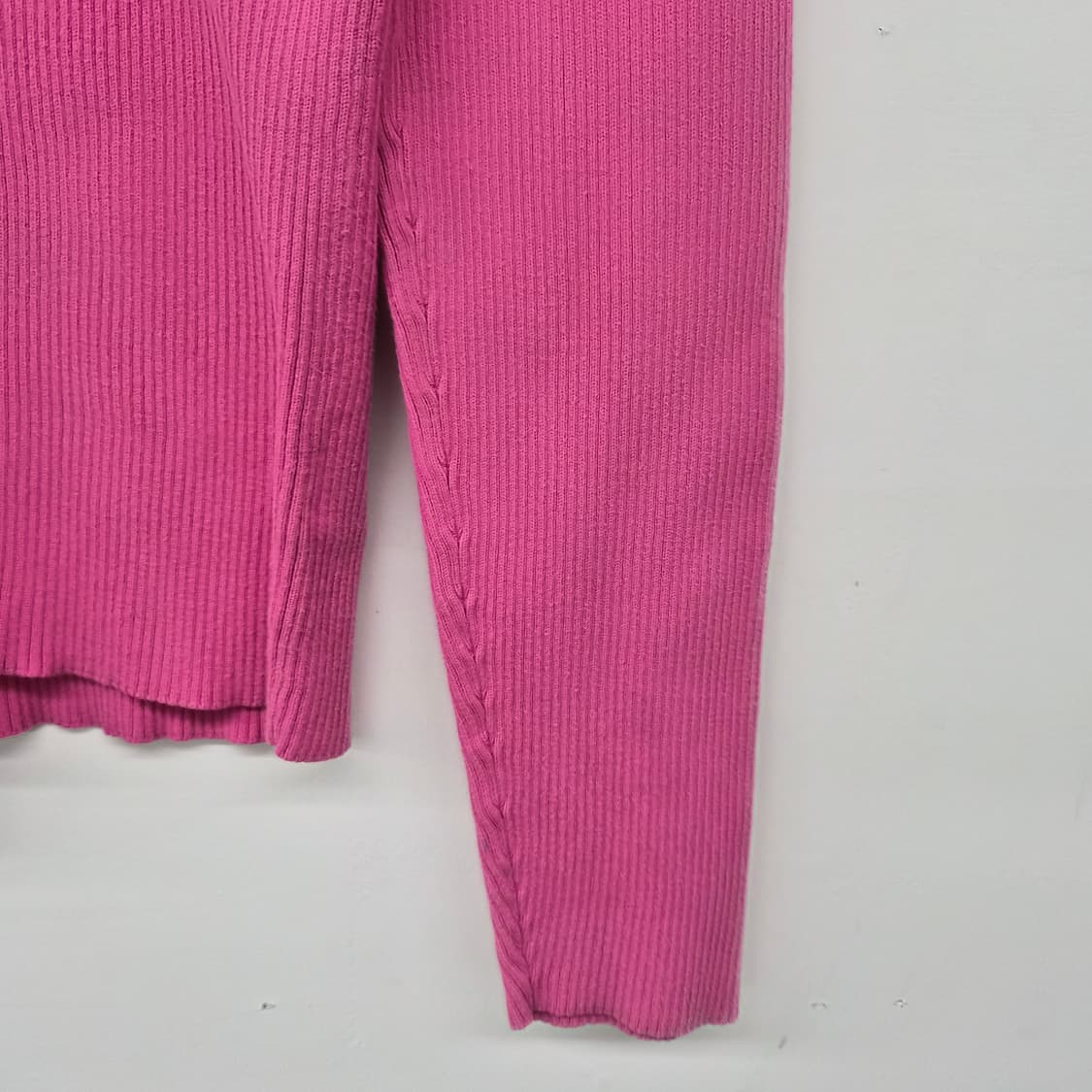 폴로랄프로렌 핑크 골지 폴라 니트 여성 L 상품이미지3