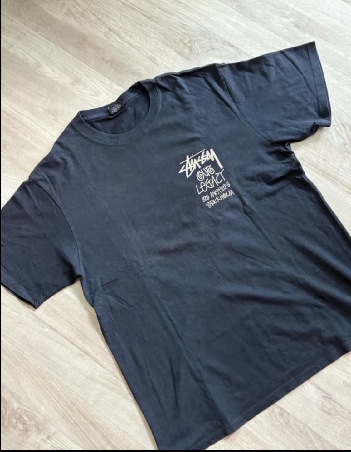 스투시 x 아워레가시 서프맨 피그먼트 다이드 티셔츠 블랙 상품이미지2