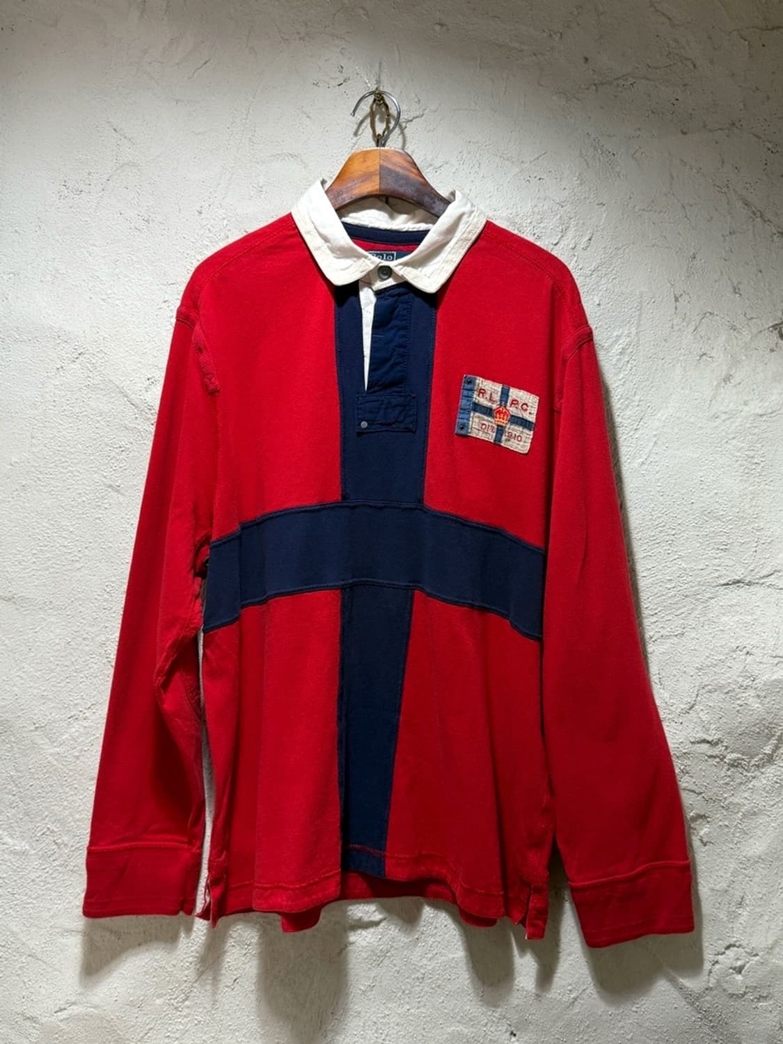 Polo Ralph Lauren 해군 재단사 럭비 롱슬리브 셔츠 상품이미지2